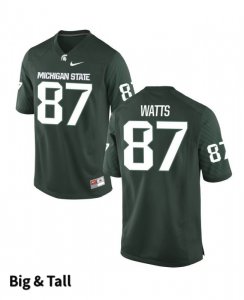 Men's Jahz Watts Michigan State Spartans #87 Nike NCAA Green Big & Tall Authentic College Stitched Football Jersey GB50N46SJ
